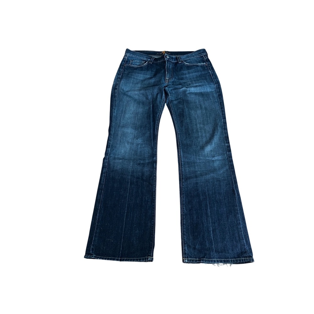 7 For All Mankind Mens Bootcut Jeans Dark Wash 100% Cotton Made in USA Size 34